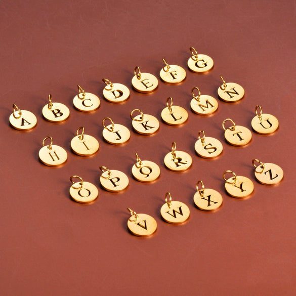 Stainless Steel Round Hollow English Letters Pendant Diy Jewelry Accessories Electroplated