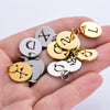 Stainless Steel Round Hollow English Letters Pendant Diy Jewelry Accessories Electroplated