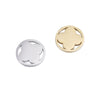 Stainless Steel Round Hollow Four Leaf Clover Jewelry Accessories Pendant Electroplated