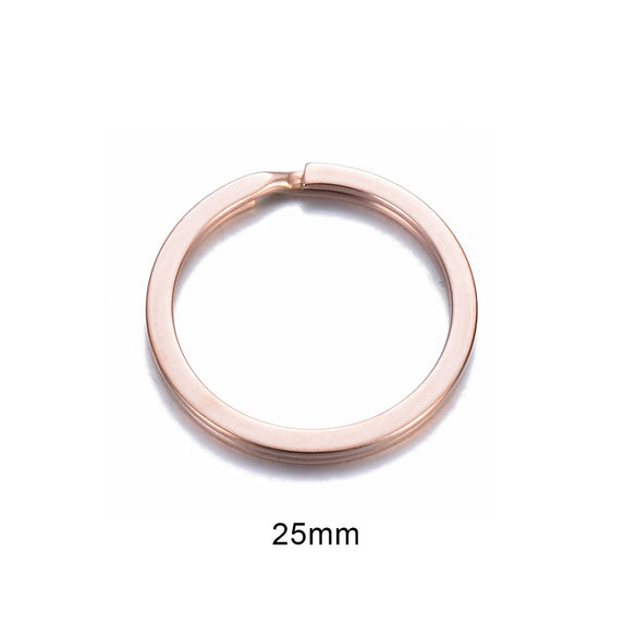Stainless Steel Round Key Ring Pendant Decoration Electroplated Diy Accessories