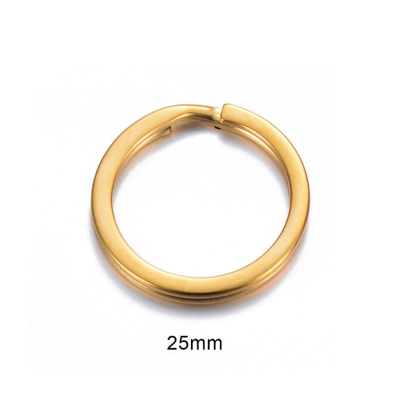 Stainless Steel Round Key Ring Pendant Decoration Electroplated Diy Accessories