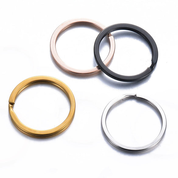 Stainless Steel Round Key Ring Pendant Decoration Electroplated Diy Accessories