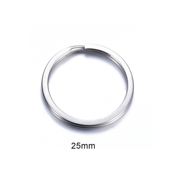 Stainless Steel Round Key Ring Pendant Decoration Electroplated Diy Accessories