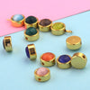 Stainless Steel Round Loose Beads Diy Jewelry Accessories With Cat's Eye Stone And Electroplating Treatment