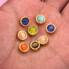 Stainless Steel Round Loose Beads Diy Jewelry Accessories With Cat's Eye Stone And Electroplating Treatment