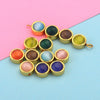 Stainless Steel Round Loose Beads Diy Jewelry Accessories With Cat's Eye Stone And Electroplating Treatment