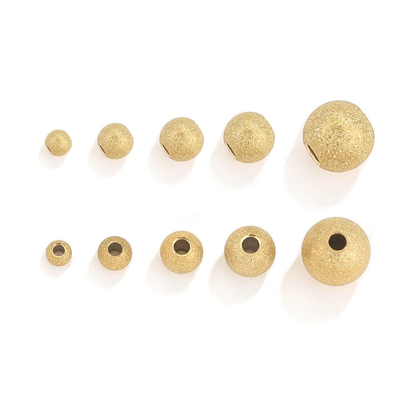 Stainless Steel Round Loose Beads Electroplated Diy Jewelry Accessories For Bracelet