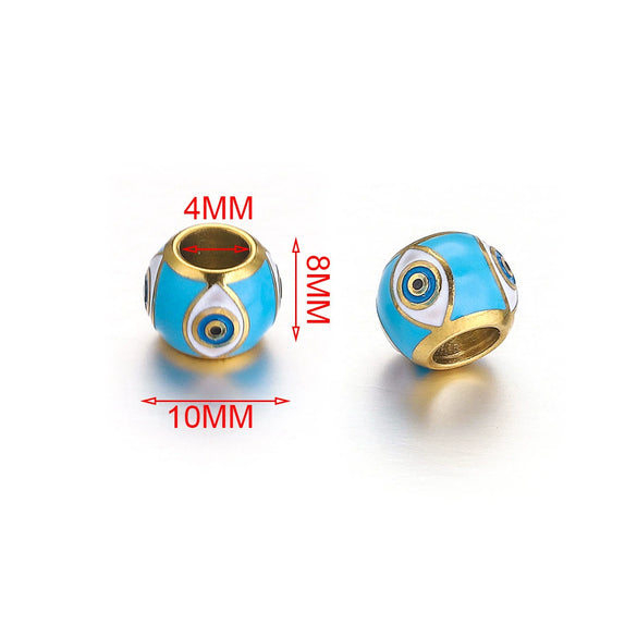 Stainless Steel Round Loose Beads Electroplated Jewelry Accessories For Diy Necklace Bracelet