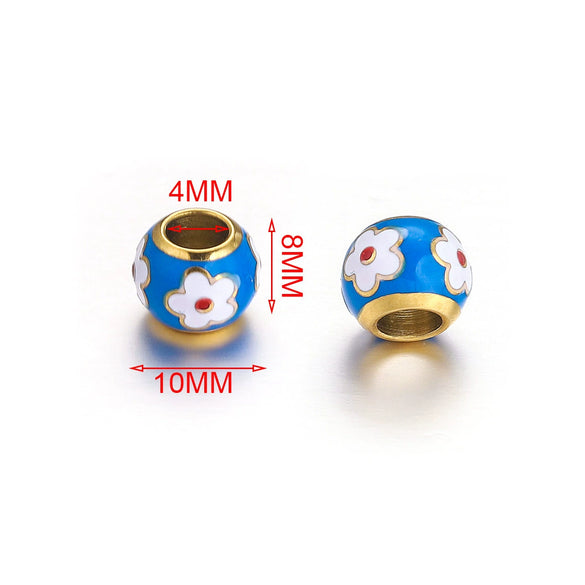 Stainless Steel Round Loose Beads Electroplated Jewelry Accessories For Diy Necklace Bracelet