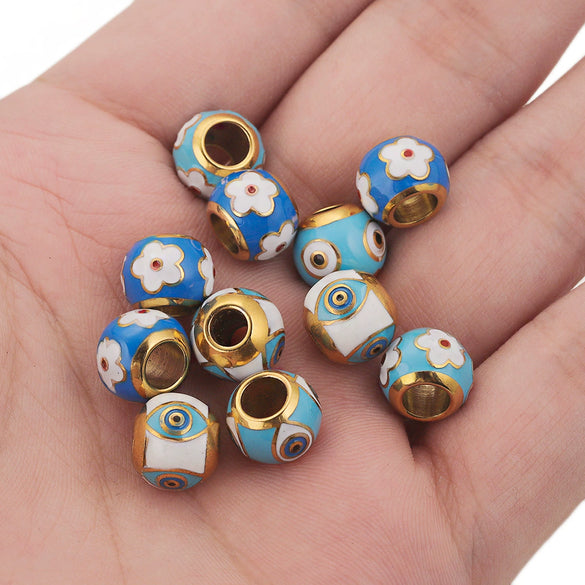 Stainless Steel Round Loose Beads Electroplated Jewelry Accessories For Diy Necklace Bracelet