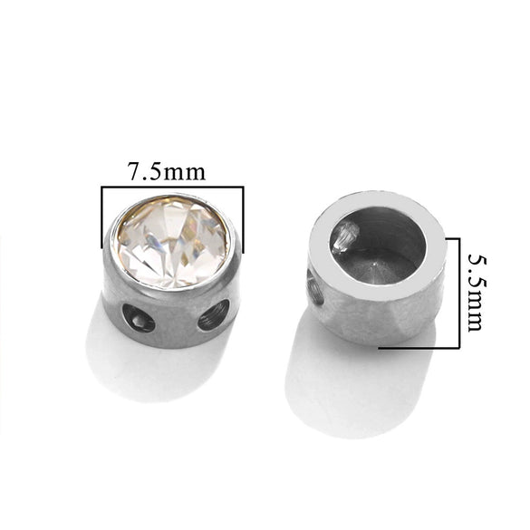 Stainless Steel Round Loose Beads For Diy Jewelry Accessories Electroplated Bracelet Beads