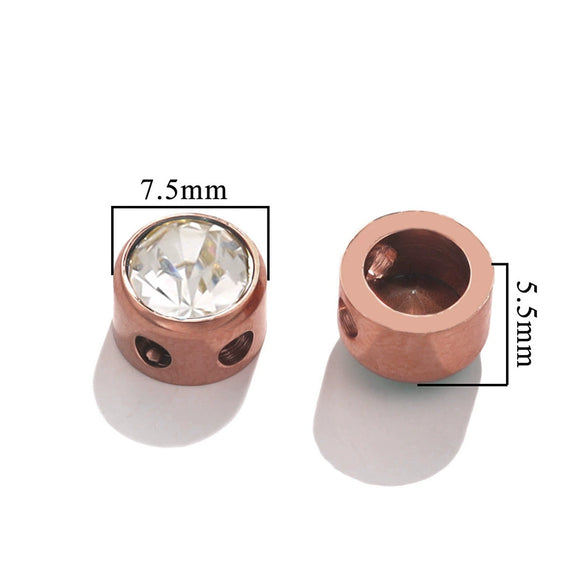 Stainless Steel Round Loose Beads For Diy Jewelry Accessories Electroplated Bracelet Beads