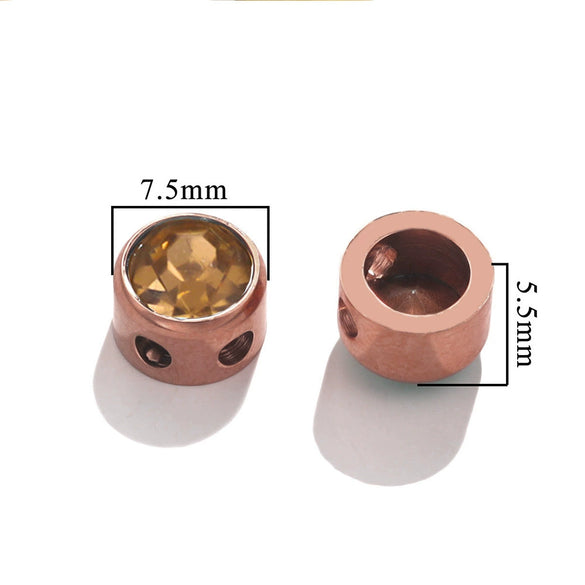 Stainless Steel Round Loose Beads For Diy Jewelry Accessories Electroplated Bracelet Beads