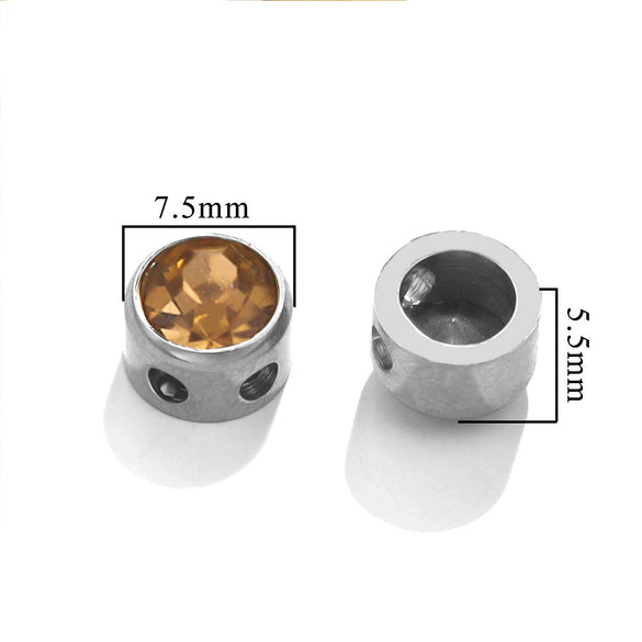 Stainless Steel Round Loose Beads For Diy Jewelry Accessories Electroplated Bracelet Beads