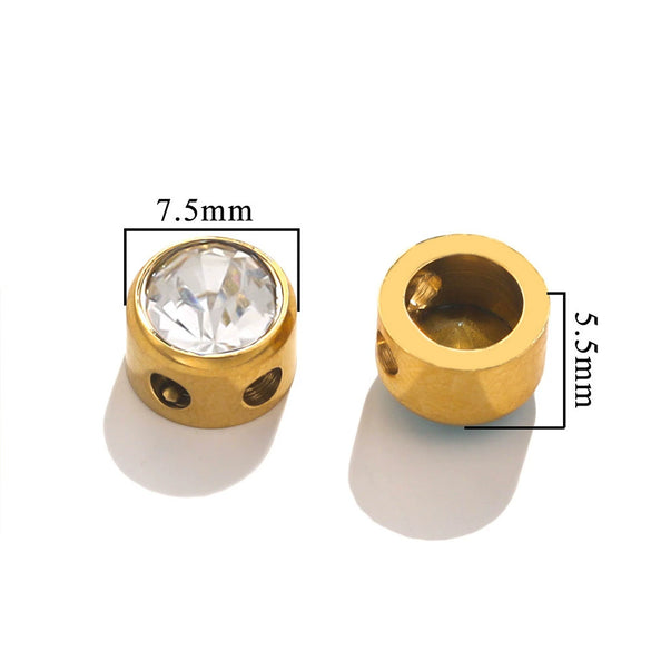 Stainless Steel Round Loose Beads For Diy Jewelry Accessories Electroplated Bracelet Beads
