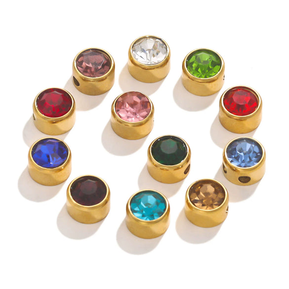 Stainless Steel Round Loose Beads For Diy Jewelry Accessories Electroplated Bracelet Beads