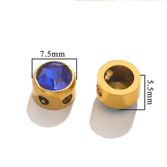 Stainless Steel Round Loose Beads For Diy Jewelry Accessories Electroplated Bracelet Beads