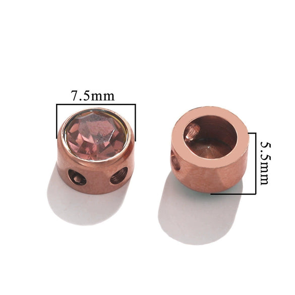 Stainless Steel Round Loose Beads For Diy Jewelry Accessories Electroplated Bracelet Beads