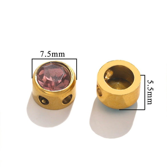 Stainless Steel Round Loose Beads For Diy Jewelry Accessories Electroplated Bracelet Beads