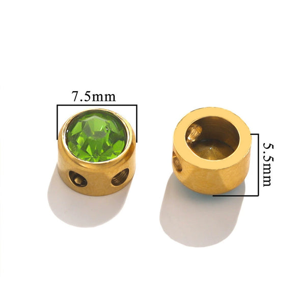 Stainless Steel Round Loose Beads For Diy Jewelry Accessories Electroplated Bracelet Beads