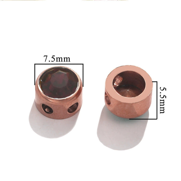 Stainless Steel Round Loose Beads For Diy Jewelry Accessories Electroplated Bracelet Beads