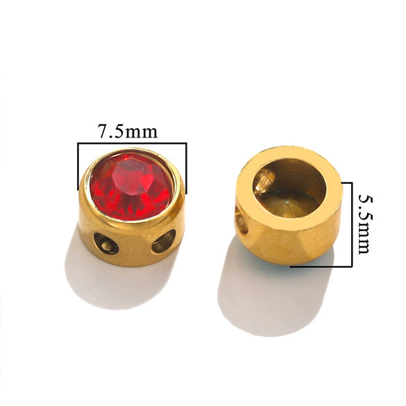 Stainless Steel Round Loose Beads For Diy Jewelry Accessories Electroplated Bracelet Beads