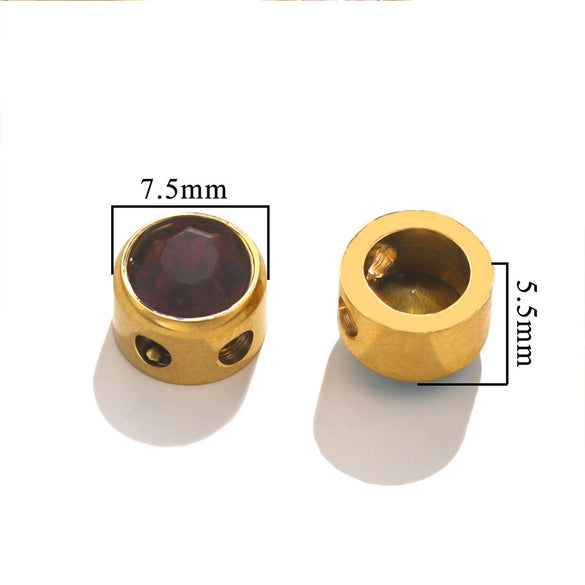 Stainless Steel Round Loose Beads For Diy Jewelry Accessories Electroplated Bracelet Beads