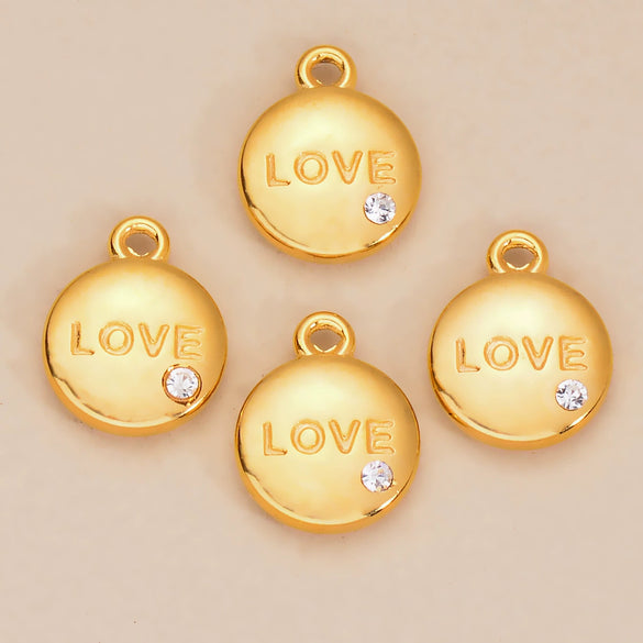Stainless Steel Round Love Letter Pendant Jewelry Accessories For Women With Electroplating Treatment