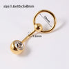 Stainless Steel Round Navel Ring With Electroplating Treatment Unisex Style