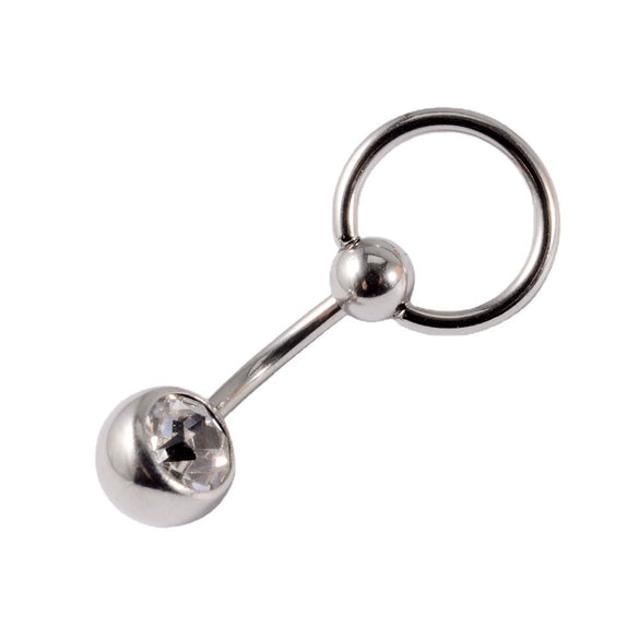 Stainless Steel Round Navel Ring With Electroplating Treatment Unisex Style