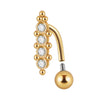 Stainless Steel Round Navel Ring With Welding Ball And Curved Rod Electroplating Style Unisex