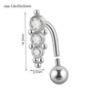 Stainless Steel Round Navel Ring With Welding Ball And Curved Rod Electroplating Style Unisex