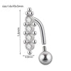 Stainless Steel Round Navel Ring With Welding Ball And Curved Rod Electroplating Style Unisex