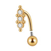 Stainless Steel Round Navel Ring With Welding Ball And Curved Rod Electroplating Style Unisex