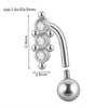 Stainless Steel Round Navel Ring With Welding Ball And Curved Rod Electroplating Style Unisex