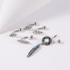 Stainless Steel Round Navel Ring With Welding Ball And Curved Rod Electroplating Style Unisex
