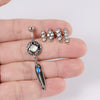Stainless Steel Round Navel Ring With Welding Ball And Curved Rod Electroplating Style Unisex