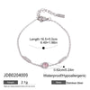 Stainless Steel Round Pink Zirconium Women's Bracelet With Electroplating Geometric Design