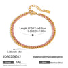 Stainless Steel Round Pink Zirconium Women's Bracelet With Electroplating Geometric Design