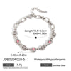 Stainless Steel Round Pink Zirconium Women's Bracelet With Electroplating Geometric Design