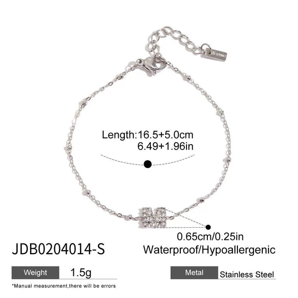 Stainless Steel Round Pink Zirconium Women's Bracelet With Electroplating Geometric Design