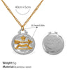 316L Stainless Steel Round Plate Twelve Constellation Pattern Pendant Necklace For Women Electroplated