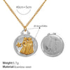 316L Stainless Steel Round Plate Twelve Constellation Pattern Pendant Necklace For Women Electroplated