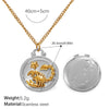 316L Stainless Steel Round Plate Twelve Constellation Pattern Pendant Necklace For Women Electroplated
