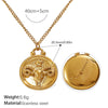 316L Stainless Steel Round Plate Twelve Constellation Pattern Pendant Necklace For Women Electroplated