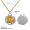 316L Stainless Steel Round Plate Twelve Constellation Pattern Pendant Necklace For Women Electroplated