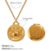 316L Stainless Steel Round Plate Twelve Constellation Pattern Pendant Necklace For Women Electroplated