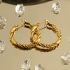 316L Stainless Steel Round Spiral Geometric Electroplated Women's Earrings
