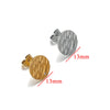 Stainless Steel Round Stud Earrings Irregular Embossed Electroplated Jewelry Accessories