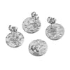 Stainless Steel Round Stud Earrings Irregular Embossed Electroplated Jewelry Accessories